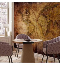 Mural de parede - World on old map