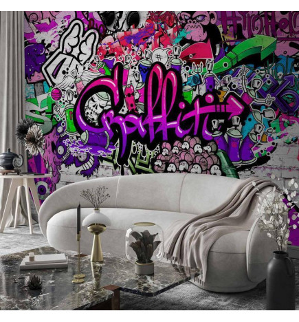 Fototapet - Purple Graffiti