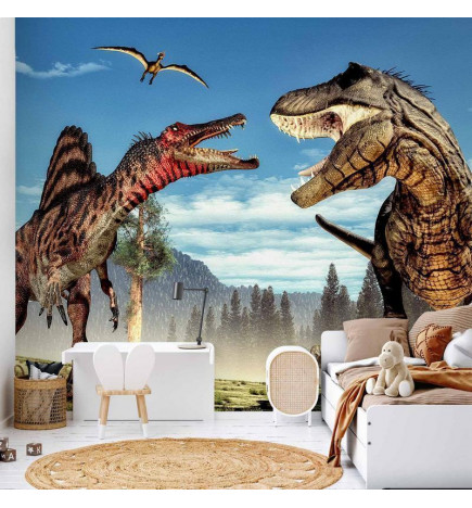 Fotobehang - Fighting Dinosaurs