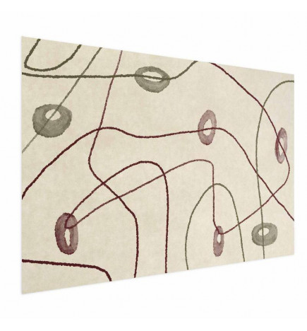 Poster - Lines and Shapes - a bead labyrinth on a pale, worn background