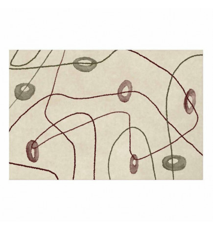 Juliste - Lines and Shapes - a bead labyrinth on a pale, worn background