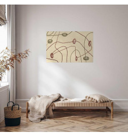 Plakatas - Lines and Shapes - a bead labyrinth on a pale, worn background