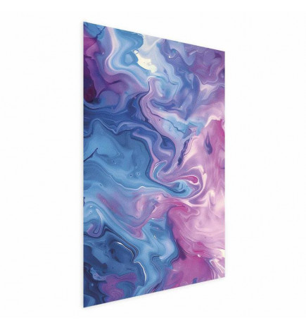 Plakāts - Night Flows - abstract waves in shades of blue and purple