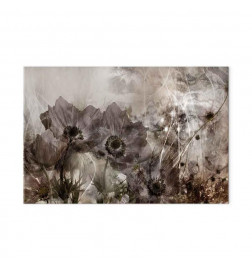 Schilderij - Anemones in Sepia (1 Part) Wide