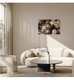 Poster - Colorful Flowers on a Black Background