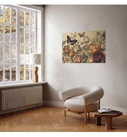 Plakāts - Colorful Tulips on a Cream Background