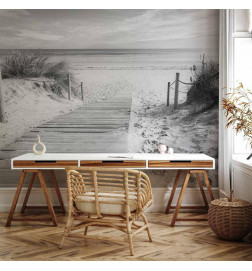 Fotomural - On the beach - black and white
