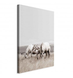 Schilderij - White Horses (1 Part) Vertical