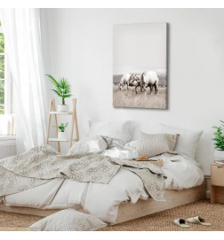 Schilderij - White Horses (1 Part) Vertical