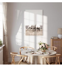 Schilderij - White Horses (1 Part) Vertical