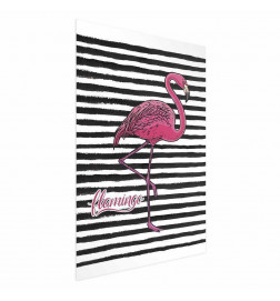 Plakatas - Black Stripes and Flamingo