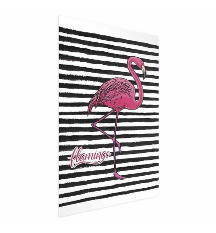 Plakāts - Black Stripes and Flamingo