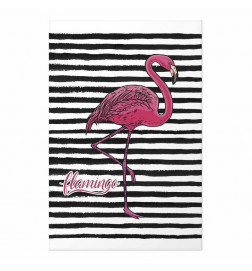 Juliste - Black Stripes and Flamingo