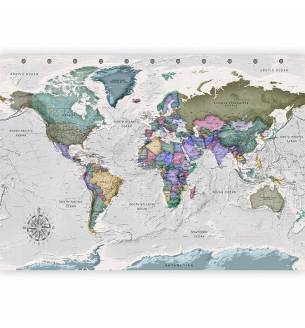Mural de parede - Geography study - world map with signed countries in English
