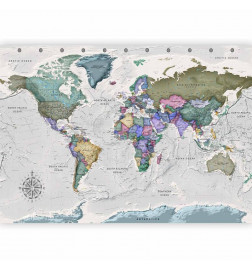 Fototapeta - Geography study - world map with signed countries in English