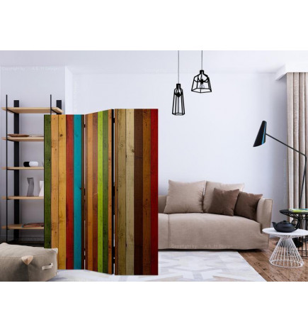 Paravent - Wooden rainbow
