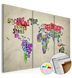 Quadro de cortiça - Colorful Countries