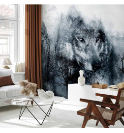 Fototapeet - Mountain Predator (Black and White)