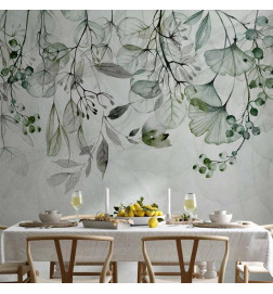 Wall Mural - Foggy Nature - Green