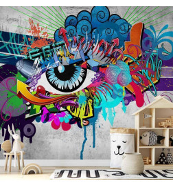 Fotobehang - Graffiti eye