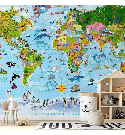 Fototapeta - World Map for Kids