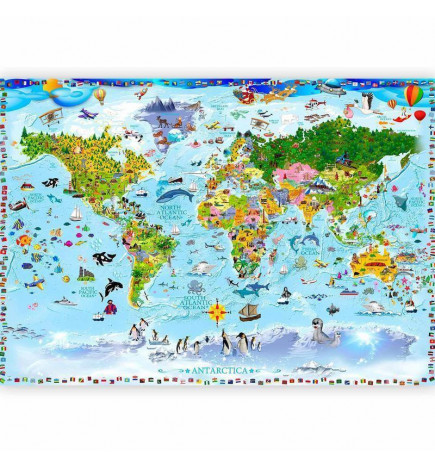 Mural de parede - World Map for Kids
