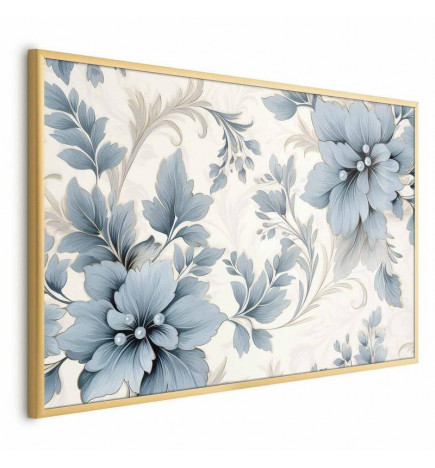 Plakat - Turquoise Ornamental Retro Flowers
