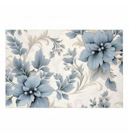 Juliste - Turquoise Ornamental Retro Flowers