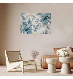 Juliste - Turquoise Ornamental Retro Flowers