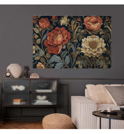 Plakāts - Tapestry Large Retro Flowers