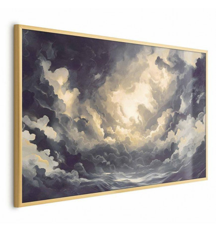 Plakatas - Epic Play of Light: The Sun Battling for Dominance Over the Clouds