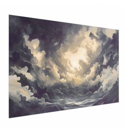 Poster - Epic Play of Light: The Sun Battling for Dominance Over the Clouds