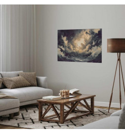Plakatas - Epic Play of Light: The Sun Battling for Dominance Over the Clouds