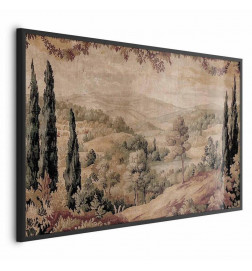 Juliste - Mediterranean Landscape - Old Tapestry with a Hill and Lake