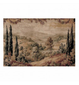 Plakāts - Mediterranean Landscape - Old Tapestry with a Hill and Lake
