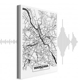 Leinwandbild - City Plan: Warszawa (1 Part) Vertical