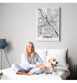 Canvas Print - City Plan: Warszawa (1 Part) Vertical