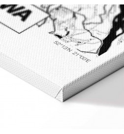 Schilderij - City Plan: Warszawa (1 Part) Vertical