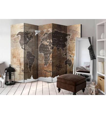 Biombo - Room divider – Map on the wood