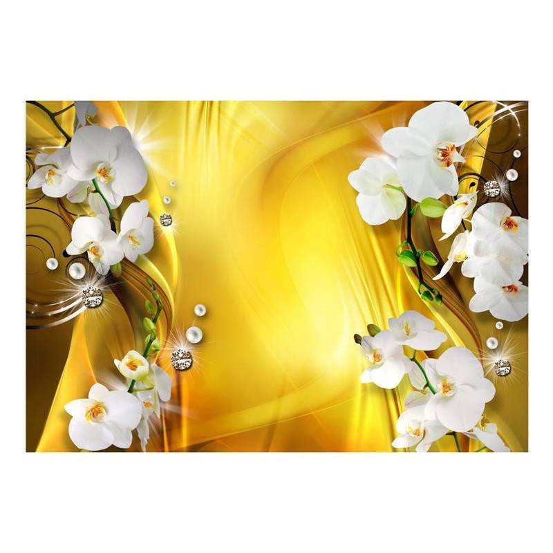 34,00 €Fotomurale con delle orchidee dorate a zig zag con le sfere