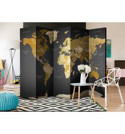 Room Divider - Room divider - World map on dark background