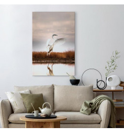 Schilderij - Autumn by the Lake (1 Part) Vertical