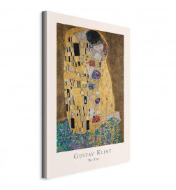 Schilderij - Gustav Klimt - The Kiss (1 Part) Vertical