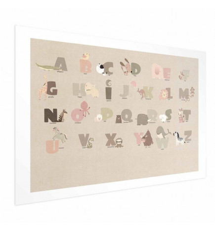 Poster - Beige Alphabet