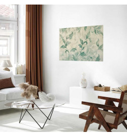 Poster - Watercolor Green-Beige Leaves