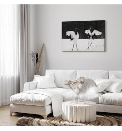 Canvas Print - Dancing Cranes (1 Part) Wide