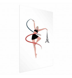 Plakat - Illustration of a Woman with a Ribbon - Artistic Gymnastics