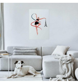 Plakāts - Illustration of a Woman with a Ribbon - Artistic Gymnastics