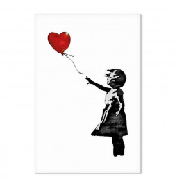 Schilderij - Banksy: Girl with Balloon (1 Part) Vertical