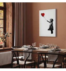 Canvas Print - Banksy: Girl with Balloon (1 Part) Vertical